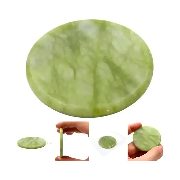 [CI0033] Pedra de Jade Muriel Bege Suporte Cola Extensão Cílios 