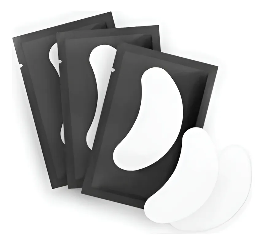 [CI0037] Pads em gel Pretos para Extensão de Cílios - 50 pares cor Branca