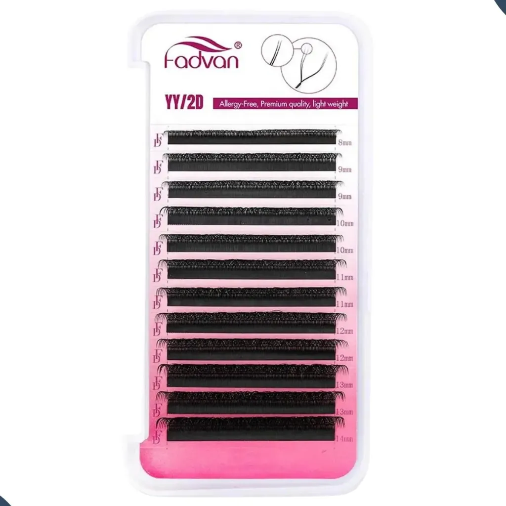 [CI0985] Cílios Fadvan YY 2D - 0.07 Curvatura D - Preto (7mm)