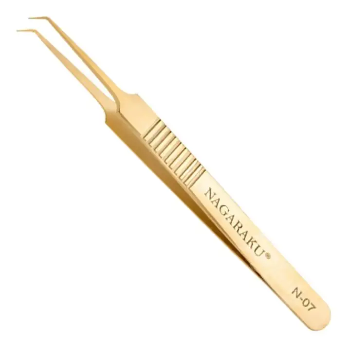 [CI0994] Pinça Nagaraku N-07 Dourada Extensão De Cílios
