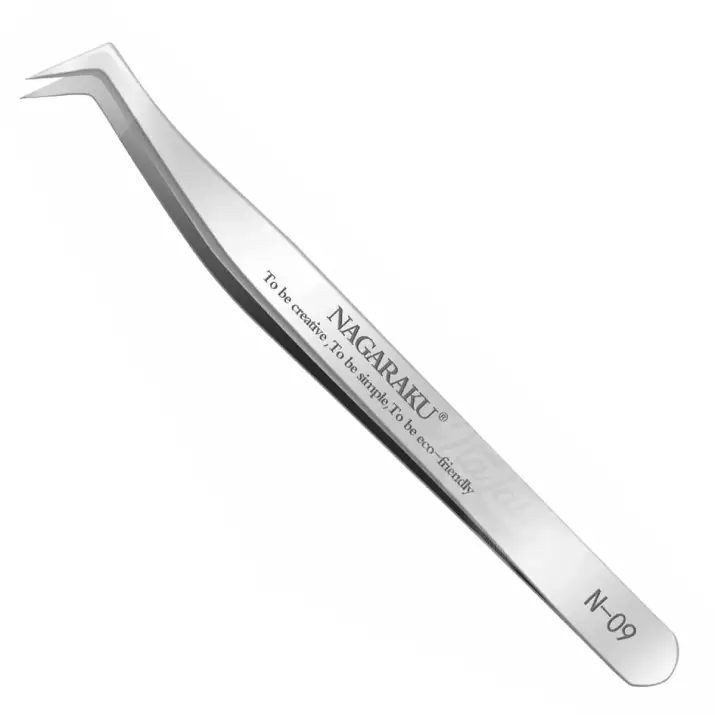 [CI0996] Pinça Nagaraku N-09 Prata Extensão De Cílios