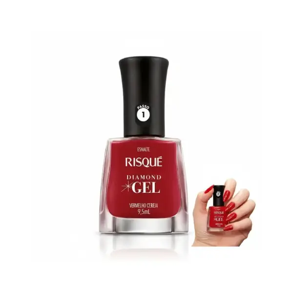 Esmalte Risqué Diamond Gel Tons Vermelho 9,5ml