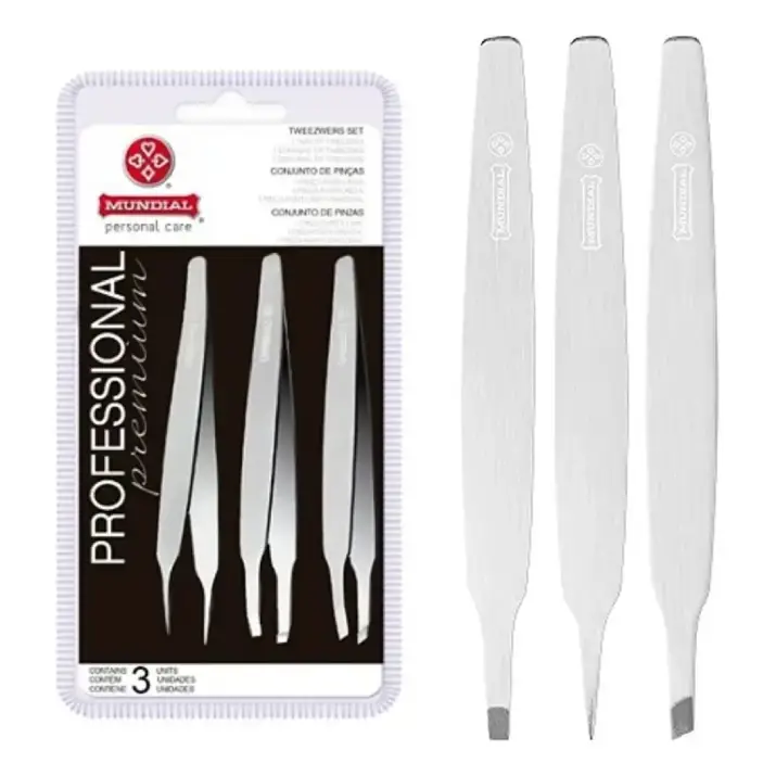 Kit Pinças Mundial Prof Mundial Bc394 Designer Sobrancelhas