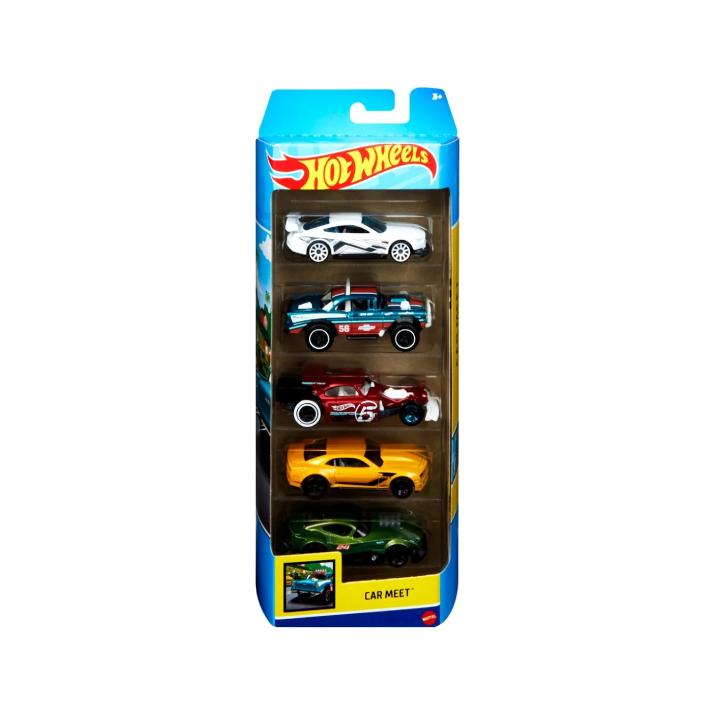 [BR0001] Hot Wheels Cartela De Carrinhos Com 5 Mattel Kit Cor Multicolor