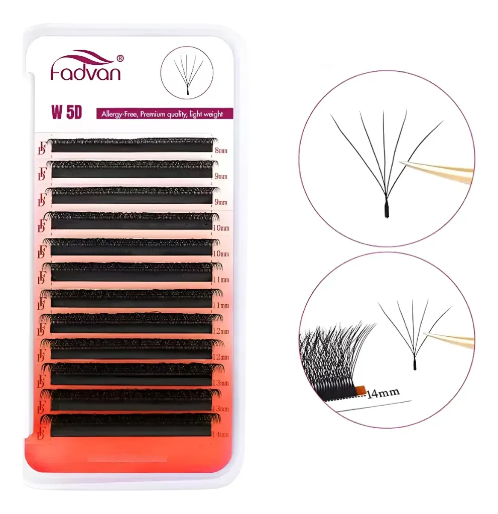 [CI1007] Cílios Fadvan 5D W - 0.07 Curvatura D - Preto (7mm)