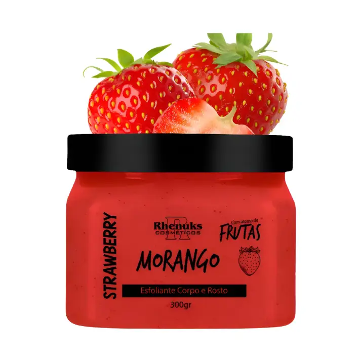 [MQ0002] Esfoliante Frutas Para Corpo E Rosto - 300g - Rhenuks (Morango)